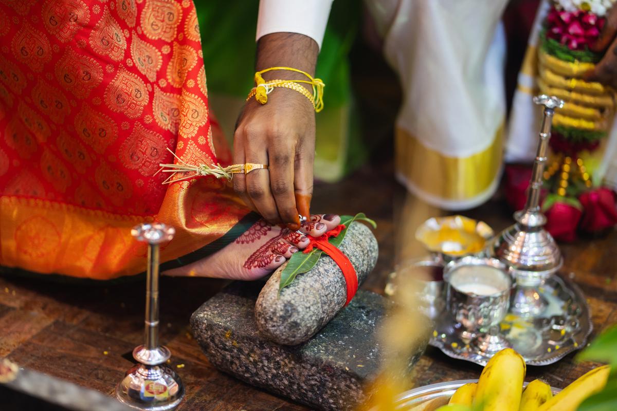 South Indian Hindu wedding ceremony. Portrait photography. Concept of marriage, partnership, commitment. South Indian Hindu wedding ceremony. Portrait photography. Concept of marriage, partnership, commitment.
