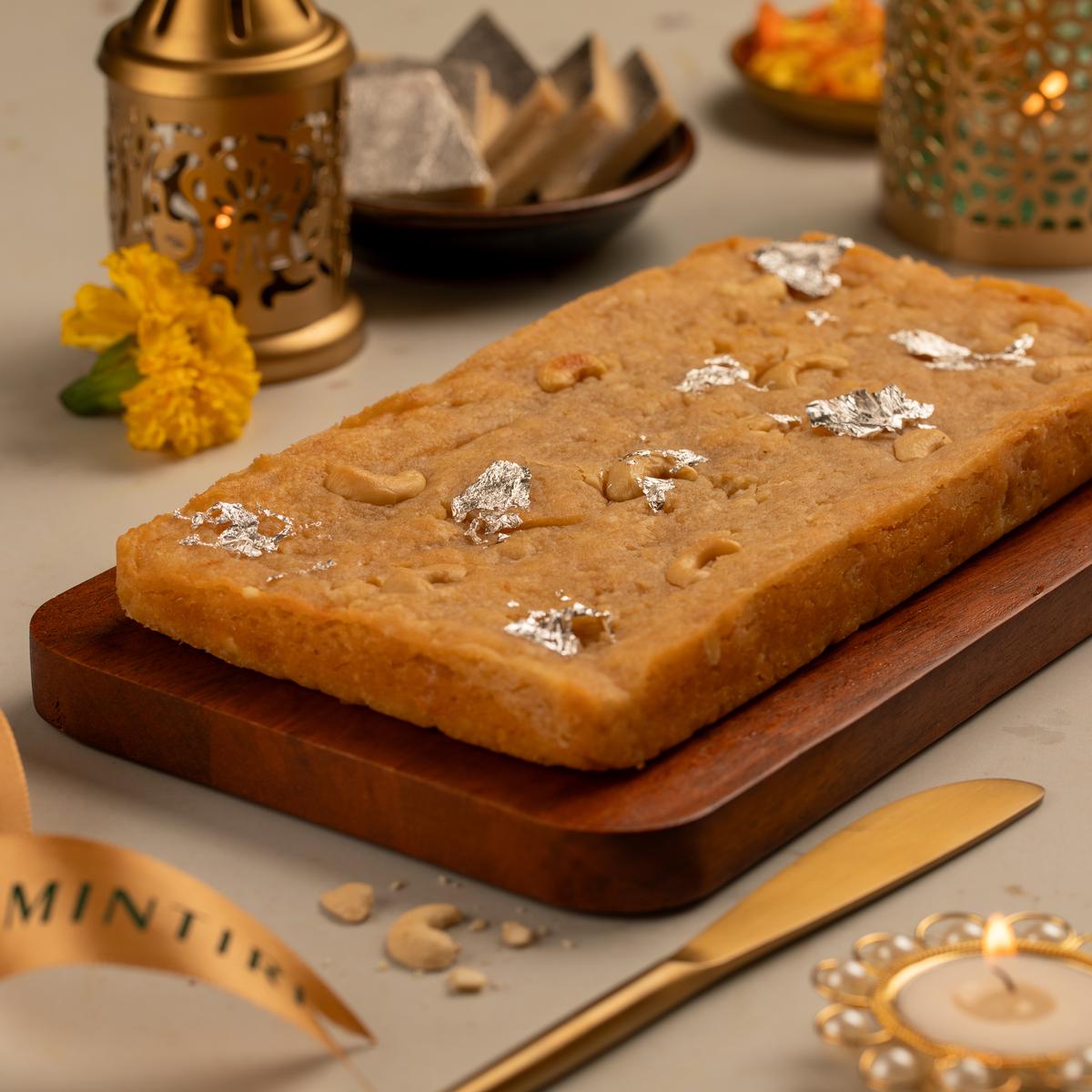 Amintiri’s kaju burfi and mascarpone loaf cake