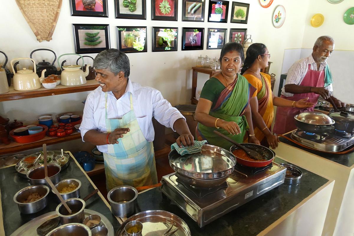 A cooking demo in progress at The Bangala