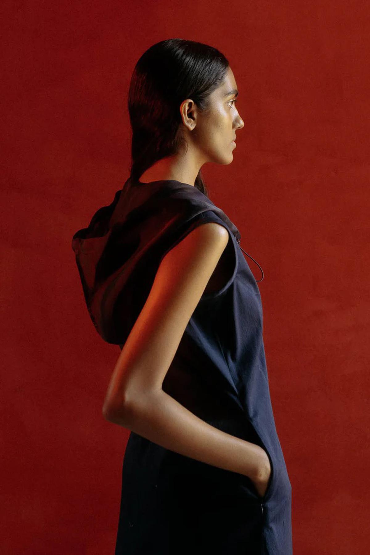  Ituvana’s take on the hooded dress is a relaxed fit in cotton and silk organza
