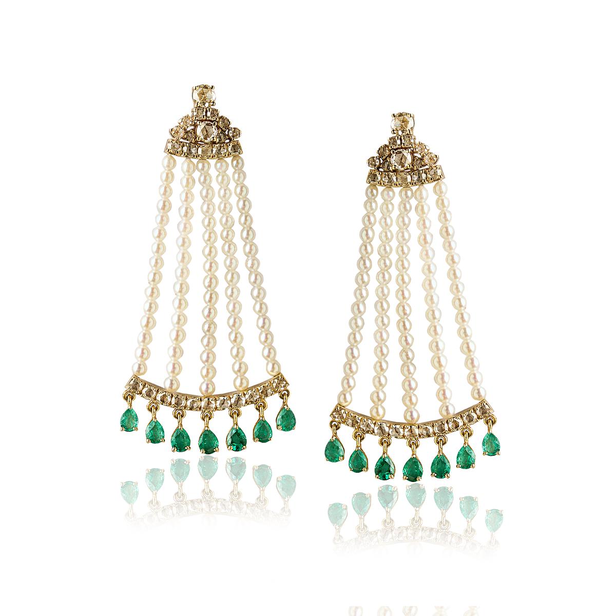 The Line x Gemfields Jhoomar Emerald Earrings