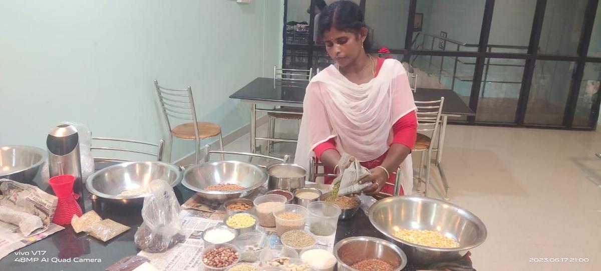 A women prepping masalas