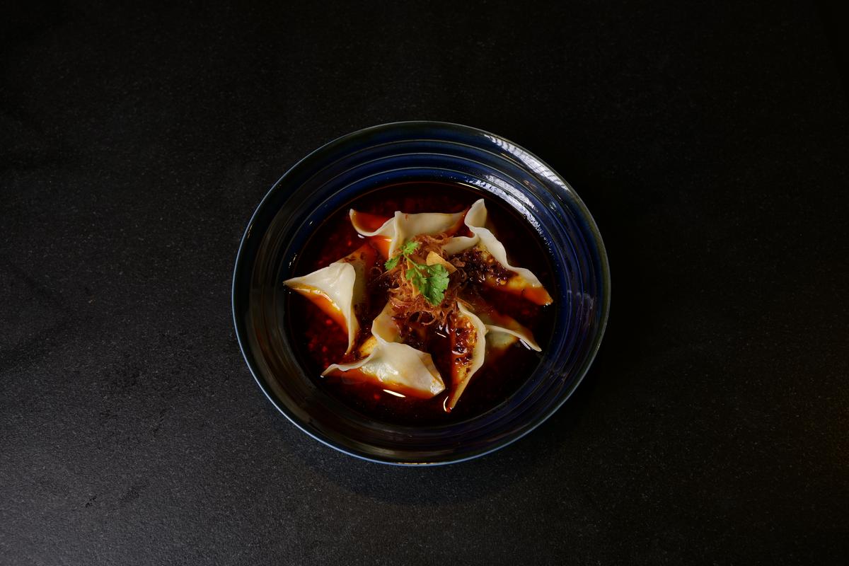 A plate of dumplings