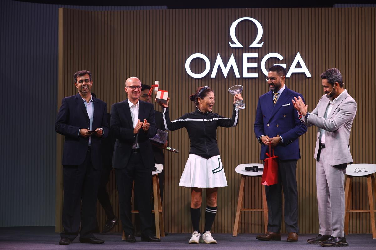 The winner of the women’s category at the Omega Golf Tournament 