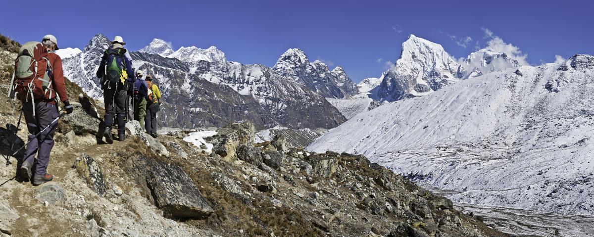 Trekkers at Mount Everest Trekkers at Mount Everest
