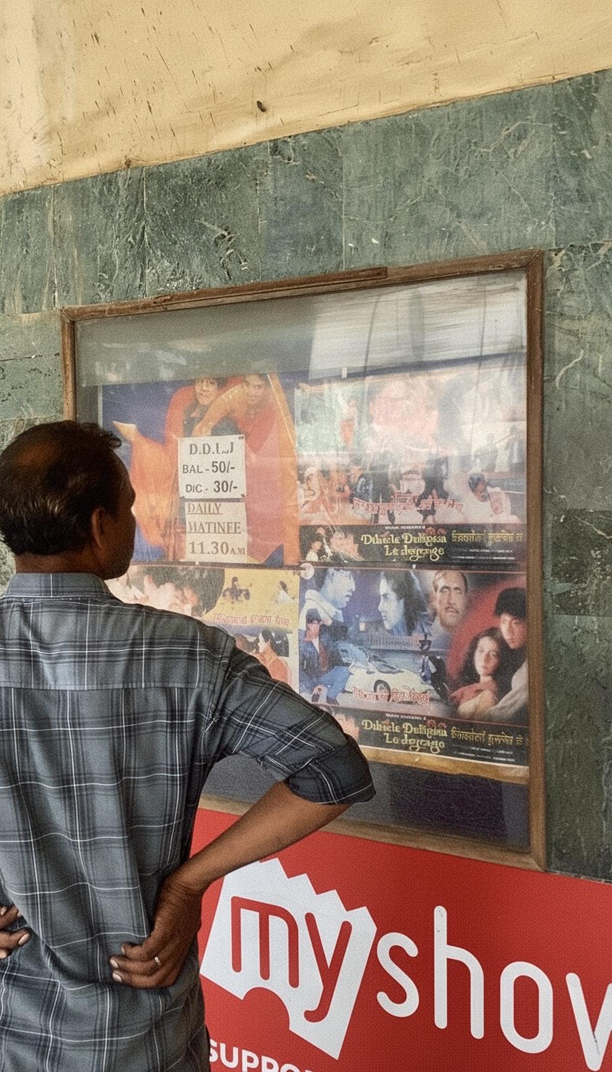 A visitor at Maratha Mandir A visitor at Maratha Mandir