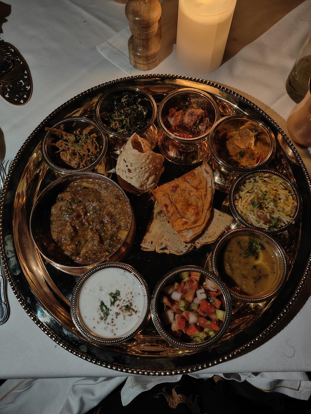 A thali that highlights recipes from the Jodhpur royal family