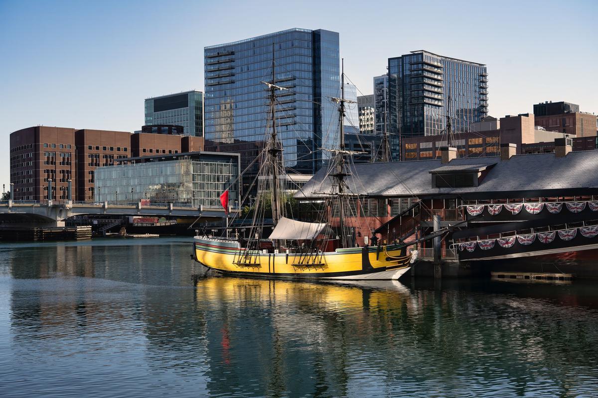 A historic ship docked at Boston Tea Party Museum A historic ship docked at Boston Tea Party Museum