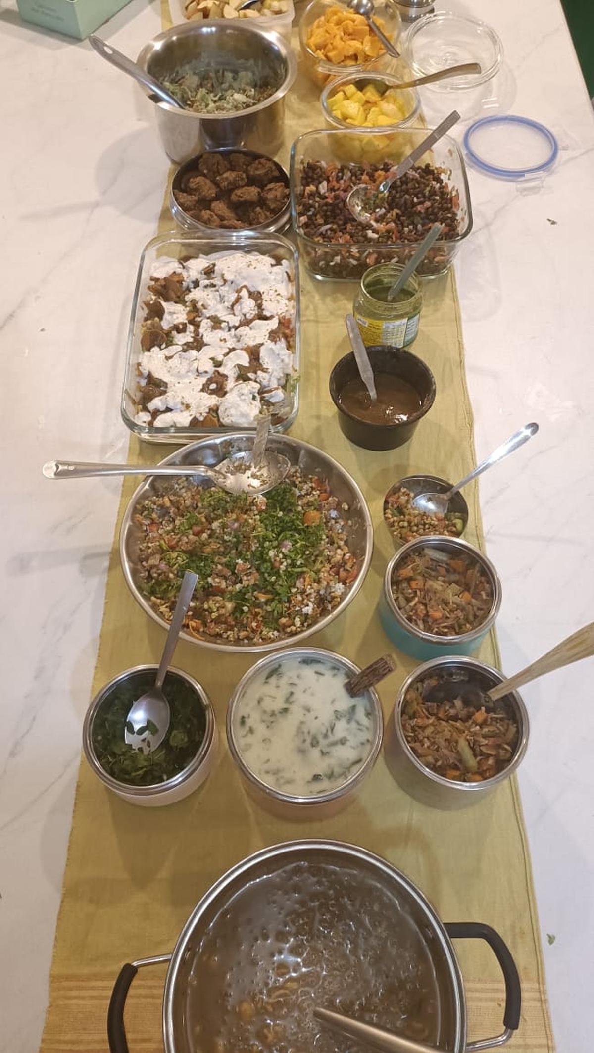 Food at Poshak Life's potluck party Food at Poshak Life's potluck party