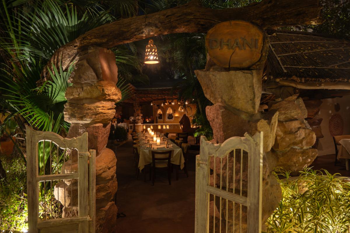 Dinner is served at Dhani, an open air restaurant celebrating traditional Rajasthani food