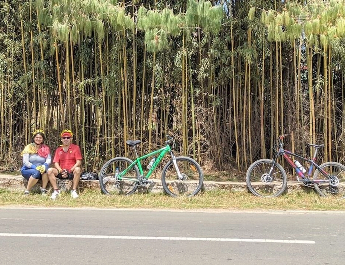 Tourists on a The Art of Bicycle Trip in Meghalaya