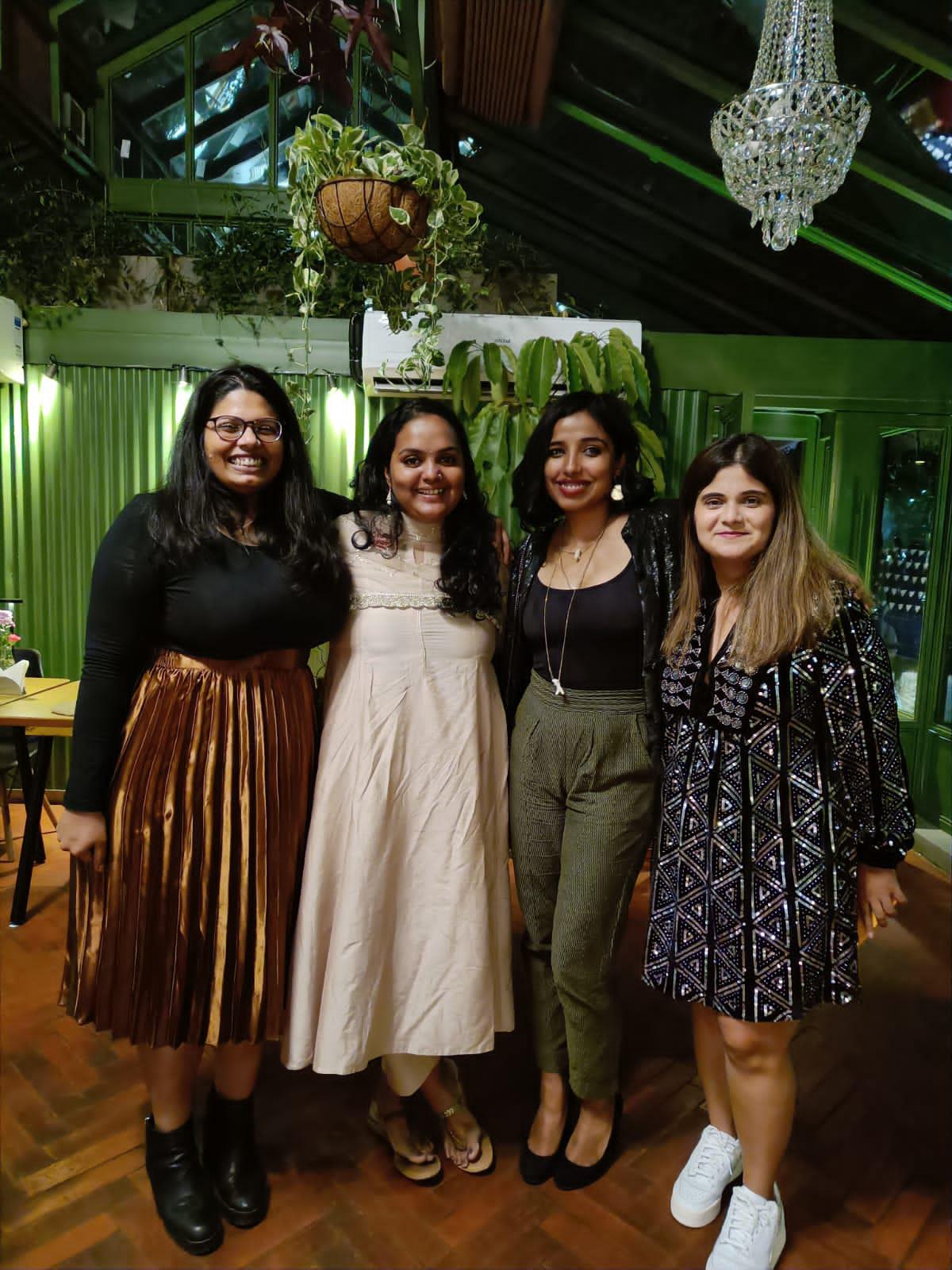 (L-R) Elizabeth Yorke and Anusha Murthy of Edible Issues,
Anisha Rachel Oommen, and Aysha Tanya of Goya Media