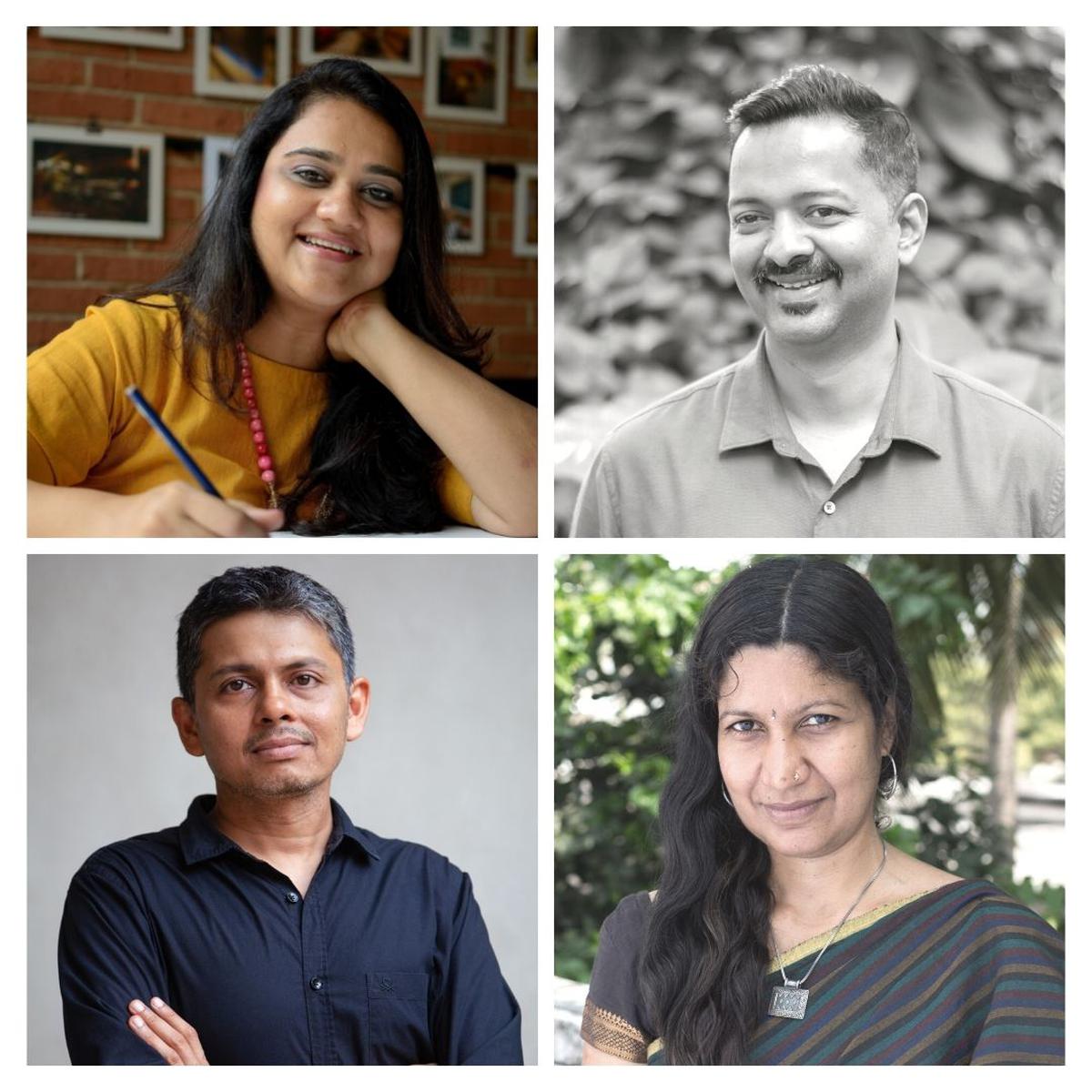 (clockwise from top left) Minnie Bhatt, Cherian Karippaparambil, Ankur Choksi, and Anupama Mohanram