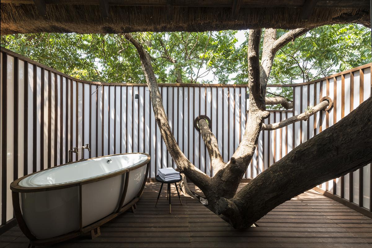 The bathing experience at Tala Treesort. The bathing experience at Tala Treesort.