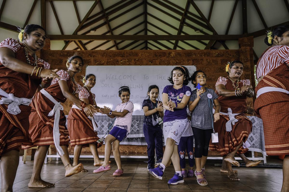 A traditional folk dance organised on a holiday by Soul Travelling