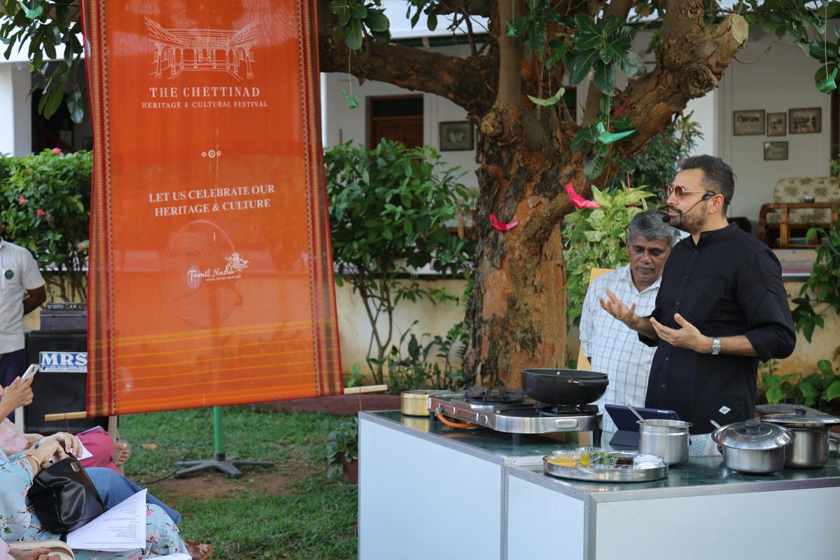 A culinary workshop by Rakesh Raghunathan in progress at The Bangala