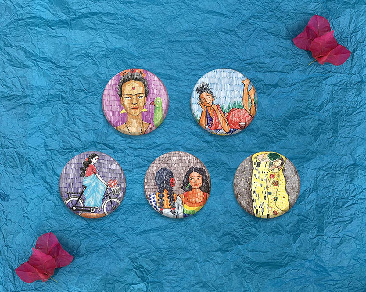 Badges by artist Padma Malini 