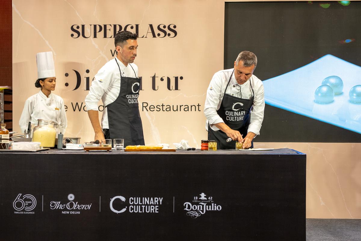 Chef Oriol Castro (right) at the masterclass Chef Oriol Castro (right) at the masterclass