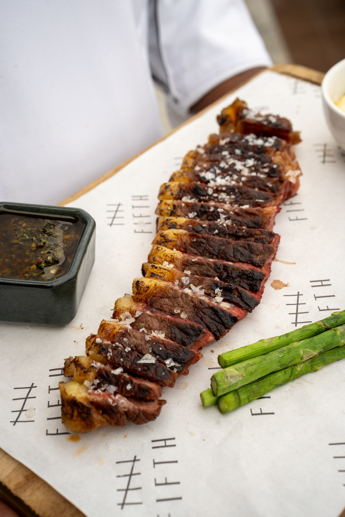 Steak on a platter