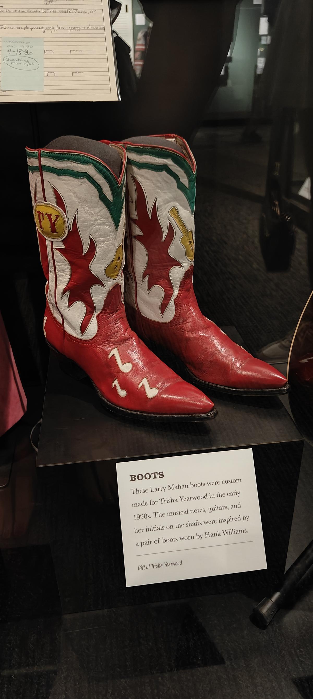 Trisha Yearwood’s boots at The Country Music Hall of Fame