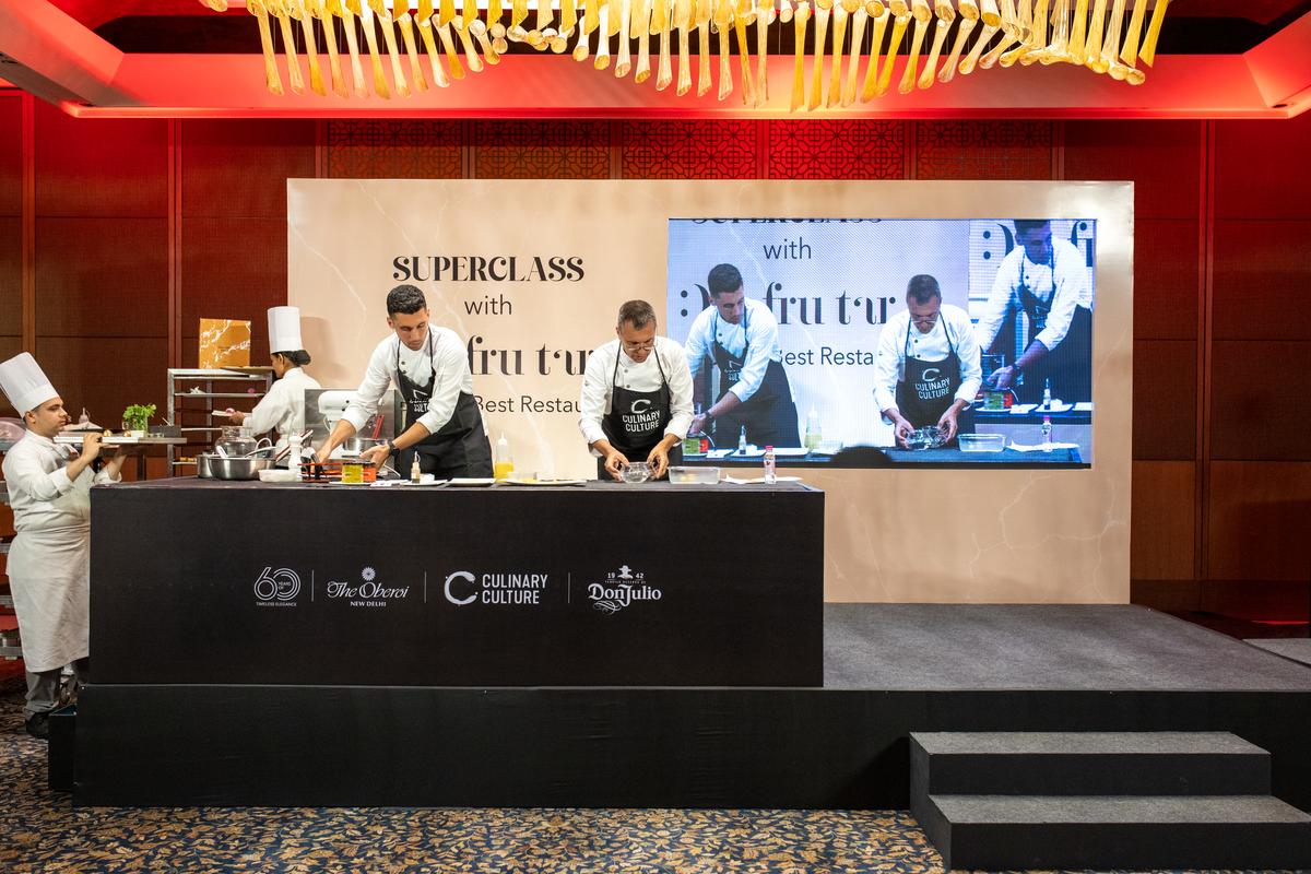 Chef Oriol Castro (right) at the masterclass Chef Oriol Castro (right) at the masterclass