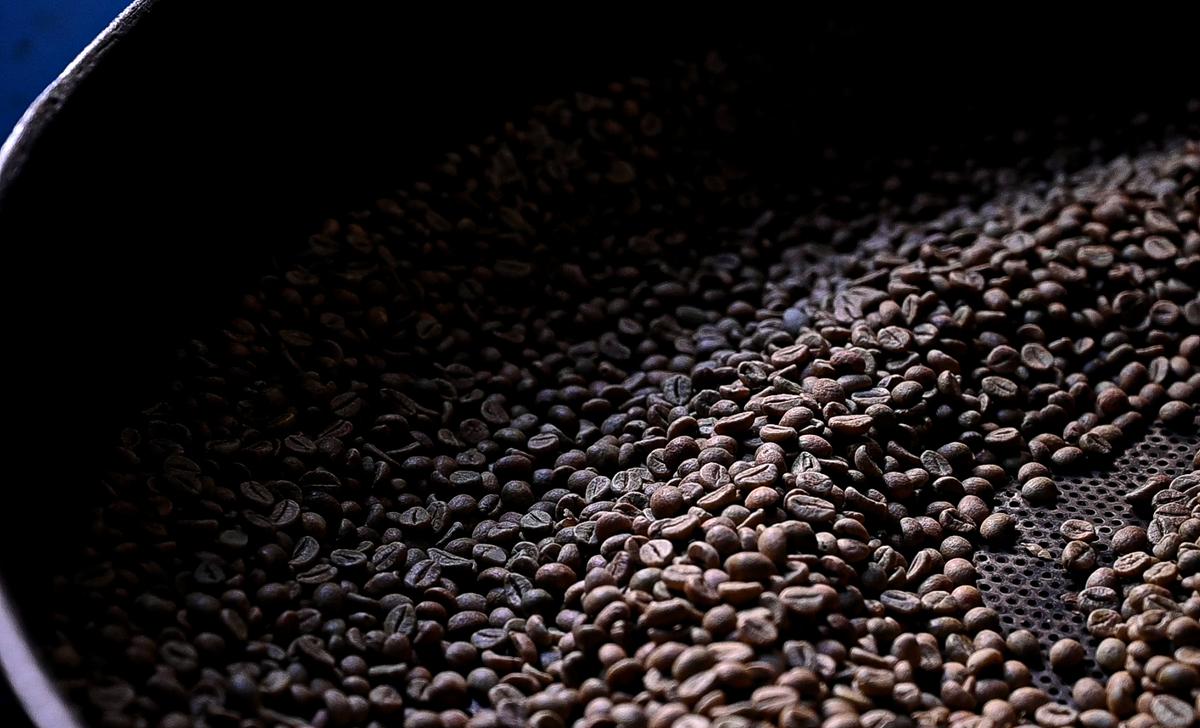 Coffee beans roasting