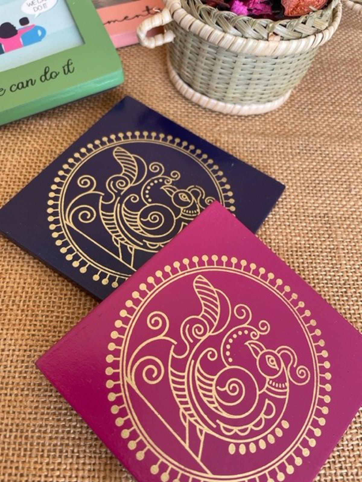 Handmade coasters at Diya Innovations