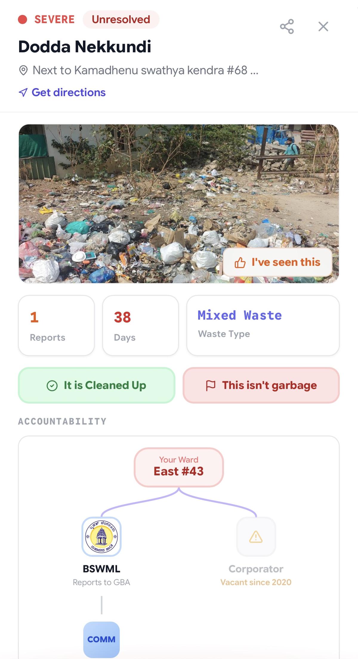 NammaKasa is a digital platform created using AI that encourages citizens to report garbage blackspots in their localities