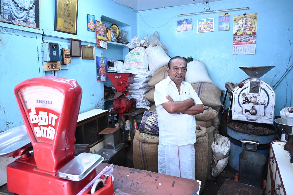 S Chakravarthy who owns Geetha Coffee, Mylapore