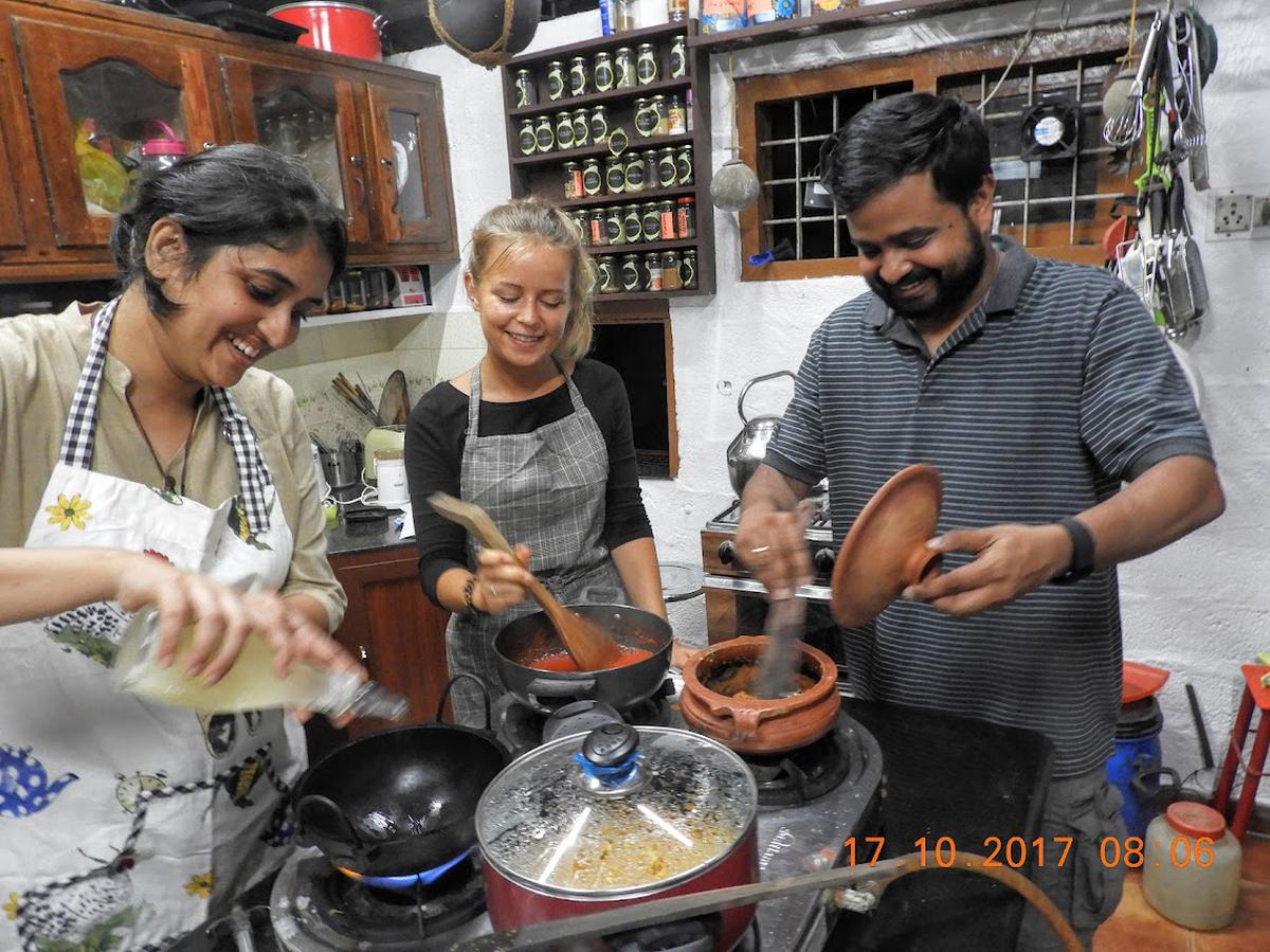 A class in progress at Haritha Farm’s Pimenta Spice Garden Bungalows