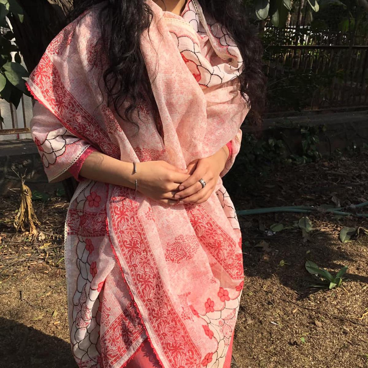 A snapshot of Madhavi Katuri's upcycled sari