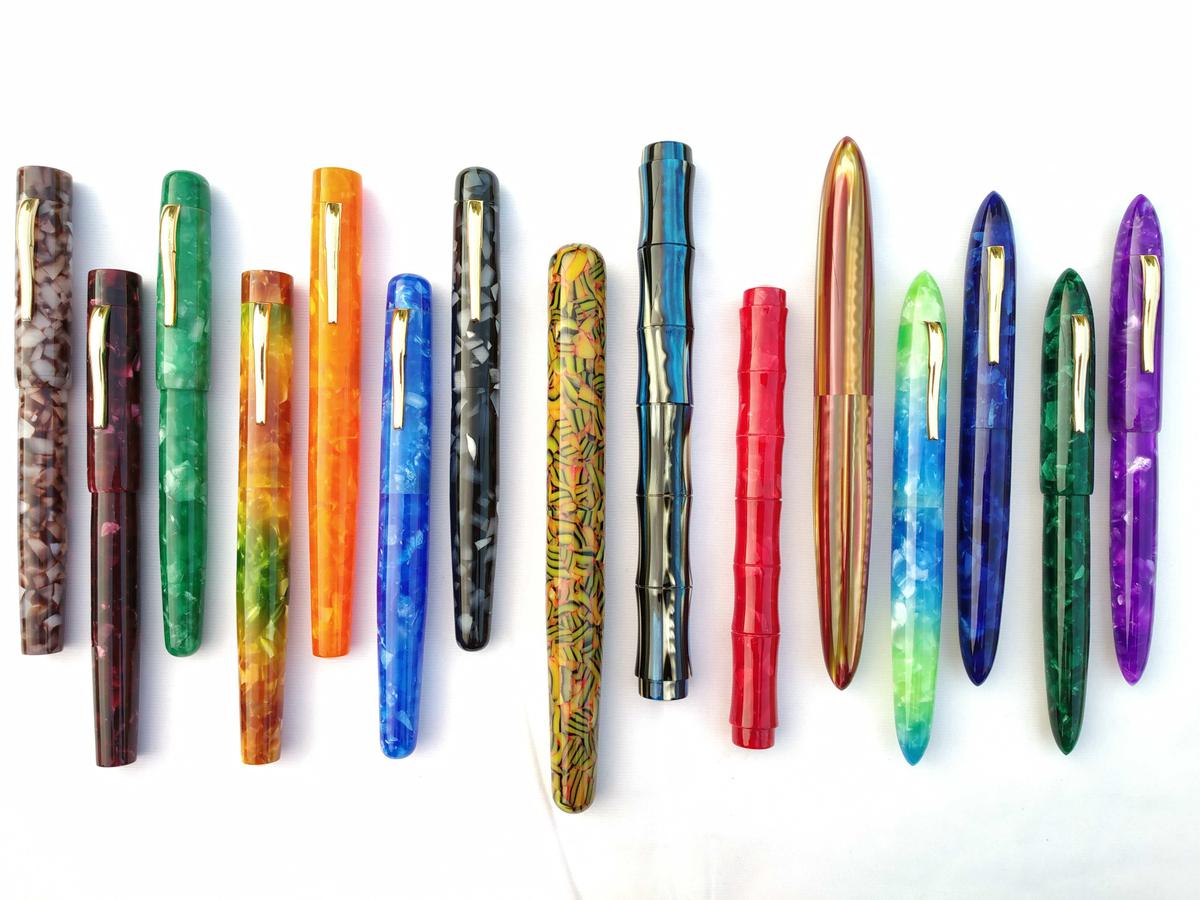 The range of acrylic pens by Ranga Pens