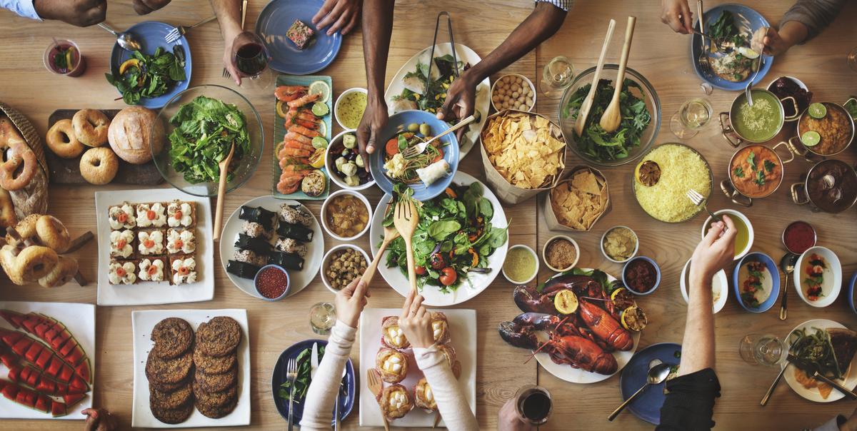 Diners at a brunch