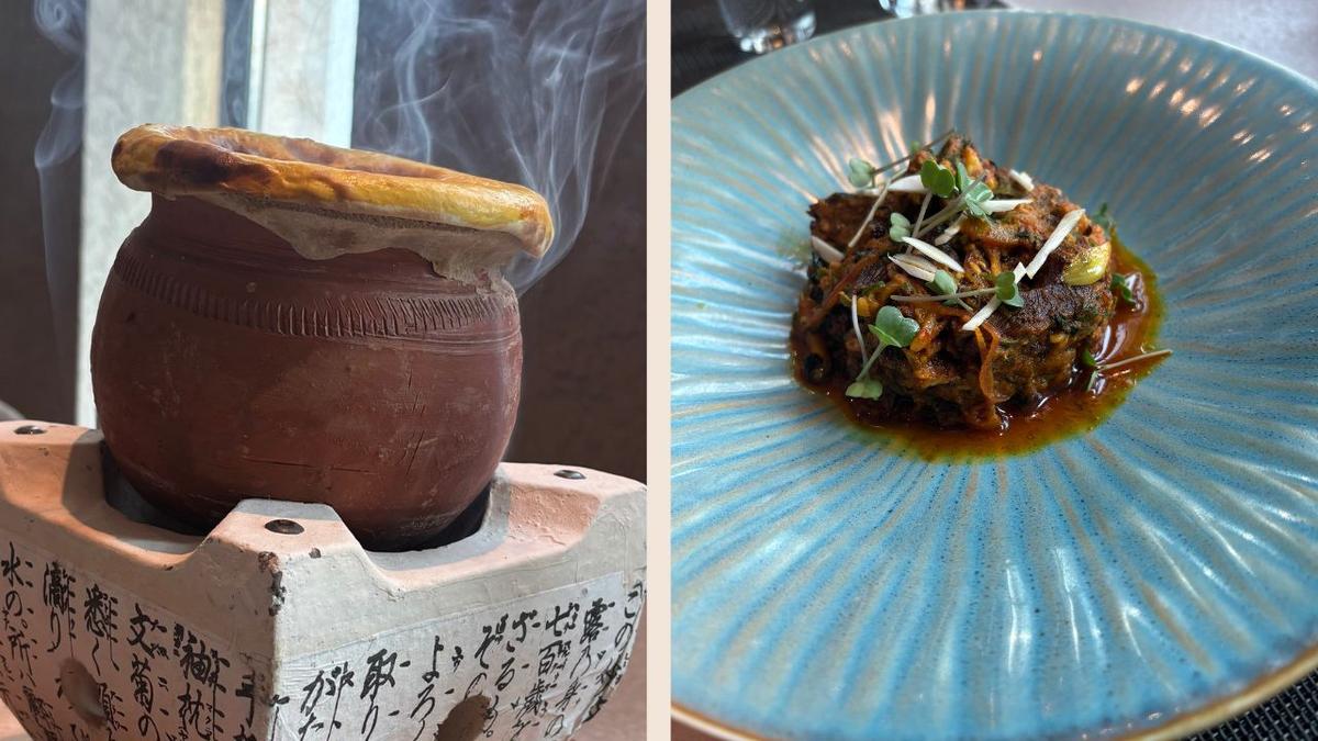 (Left) Sukuti meat, reminiscent of the North Indian mutton handi; (Right) sukuti sadeko, made with smoky dried mutton pieces (Left) Sukuti meat, reminiscent of the North Indian mutton handi; (Right) sukuti sadeko, made with smoky dried mutton pieces