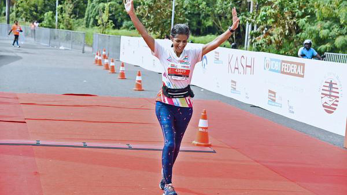 Latha Srinivasan and Haripriya R from Coimbatore complete their first full marathon