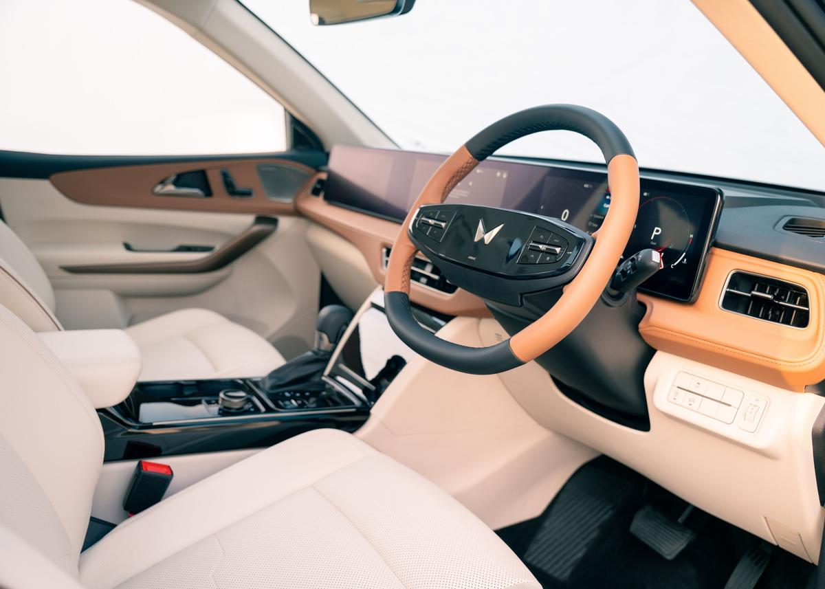 Ventilated leather seats and a panoramic sunroof elevate comfort and space for all occupants