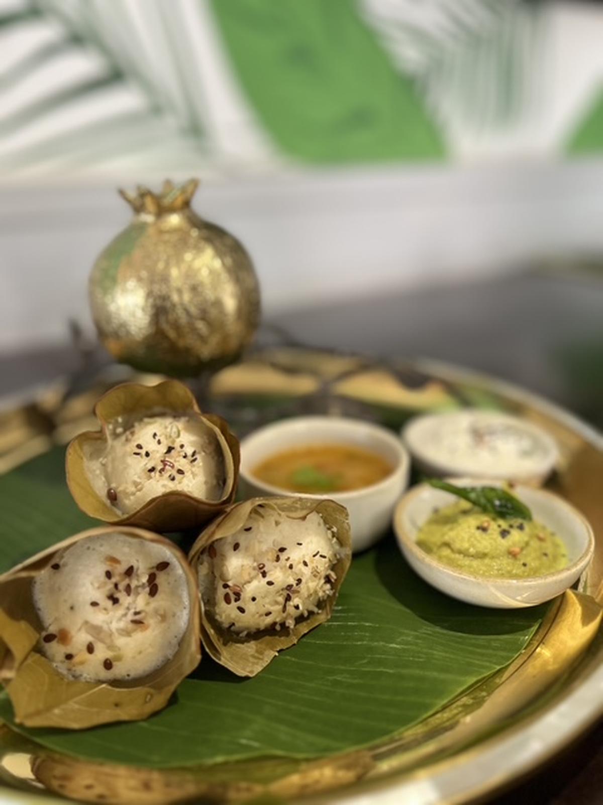 Cone shaped millet idli by Canvas Cafe