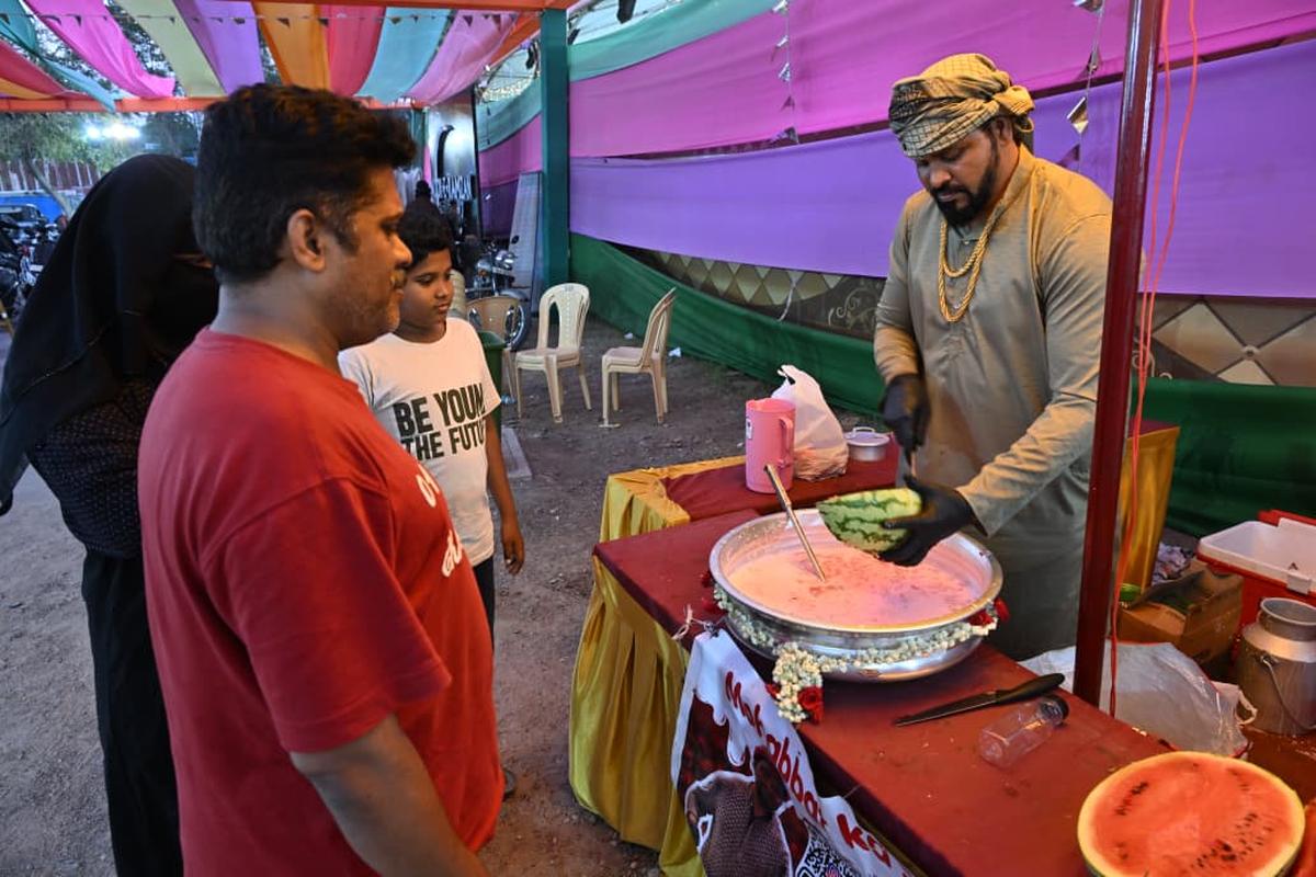 Chefs from Delhi present Mohabbat ka Sherbat at one of the counters.