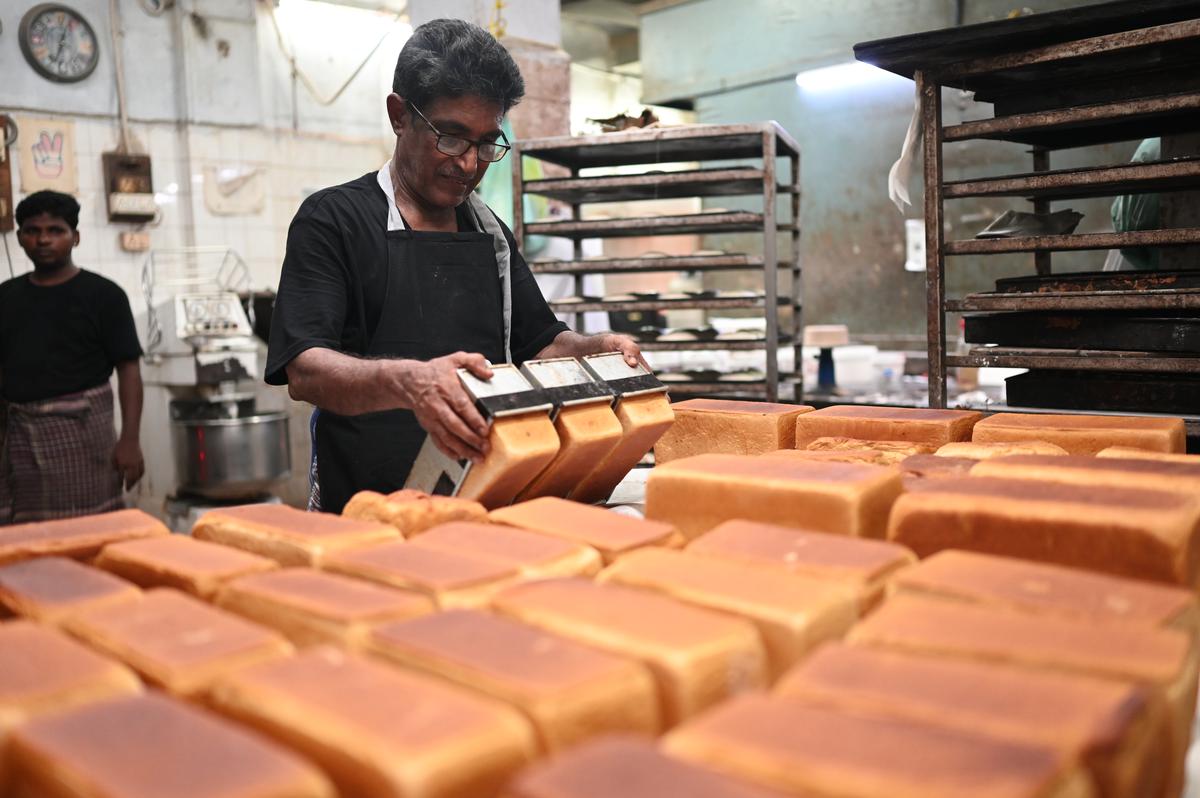 Freshly baked bread at Verghese bakery