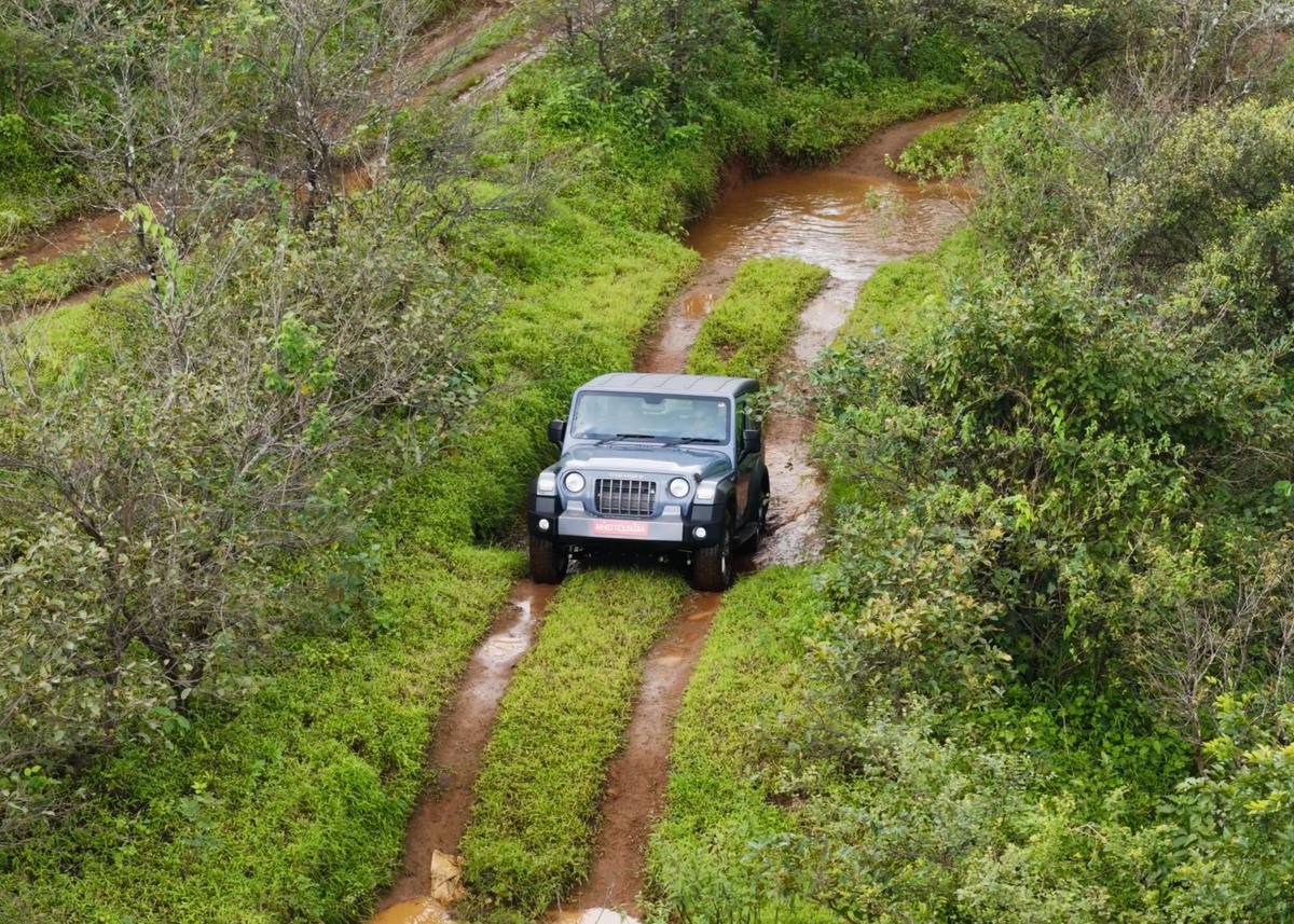 Tested at Mahindra’s Igatpuri track, the Thar powers through slush, steep gradients, water crossings, and rocky trails with ease. Tested at Mahindra’s Igatpuri track, the Thar powers through slush, steep gradients, water crossings, and rocky trails with ease.