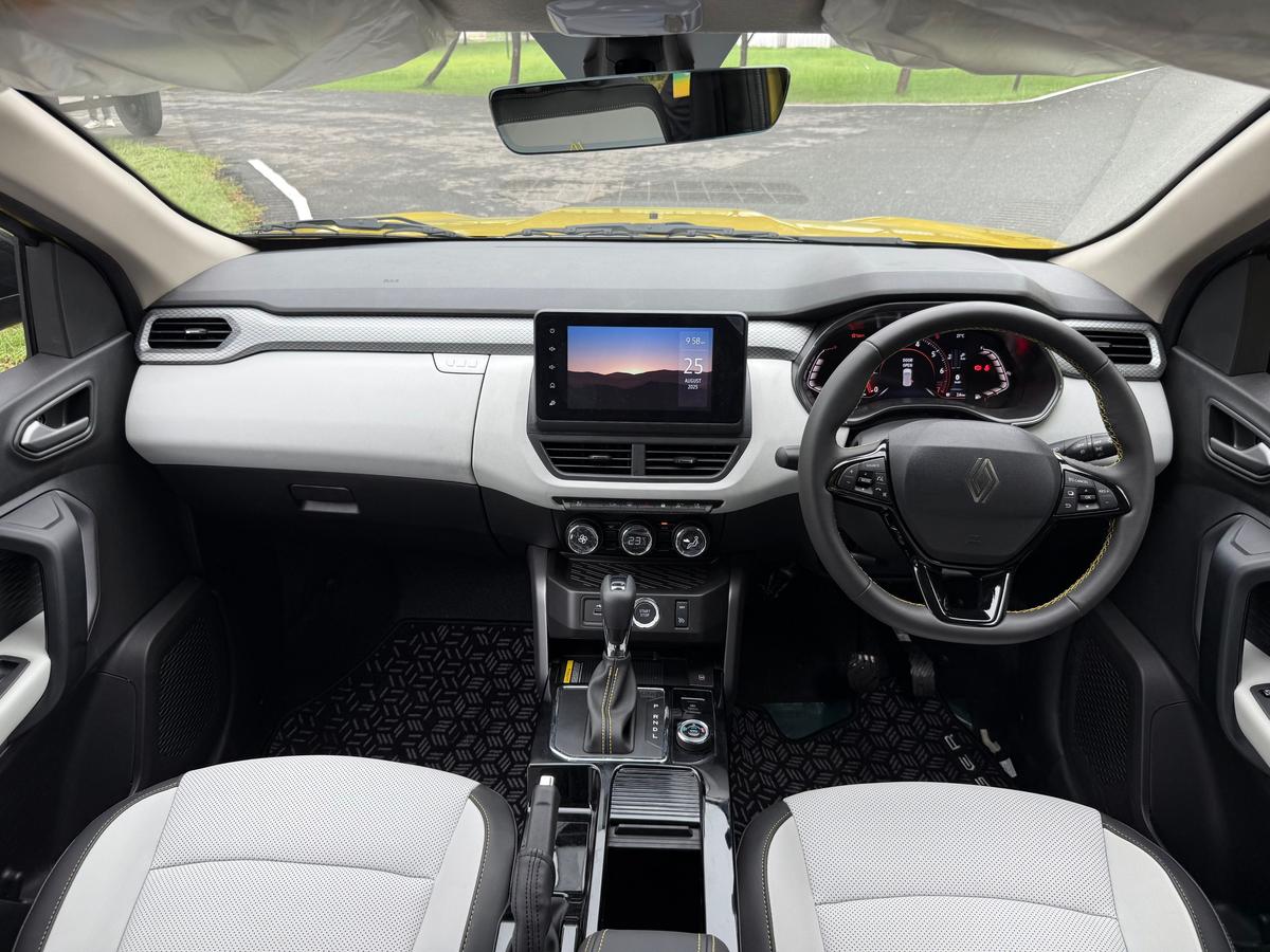 Inside the Renault Kiger: a practical cabin with ample rear seat space and one of the largest boots in its class. Inside the Renault Kiger: a practical cabin with ample rear seat space and one of the largest boots in its class.