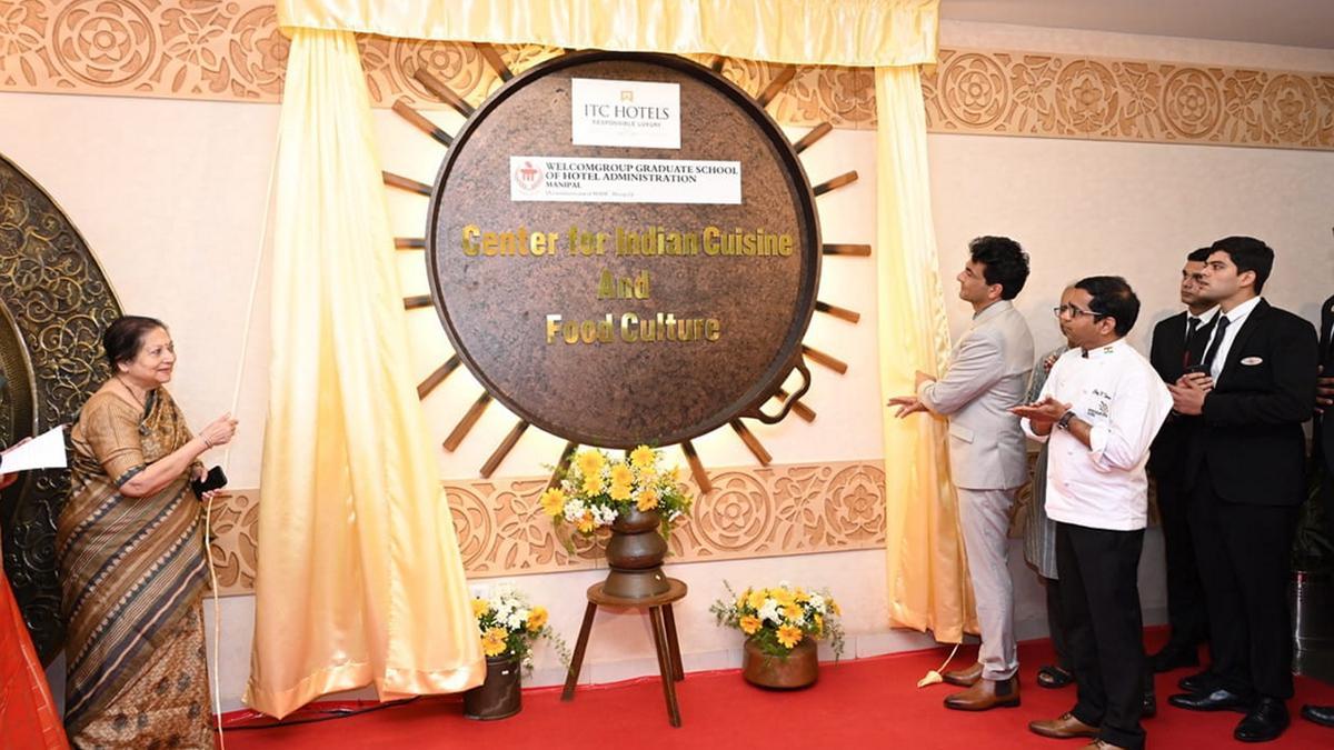Chef Vikas Khanna inaugurating the Centre for Indian Cuisine and Food Culture at the Welcomgroup Graduate School of Hotel Administration in Manipal.
