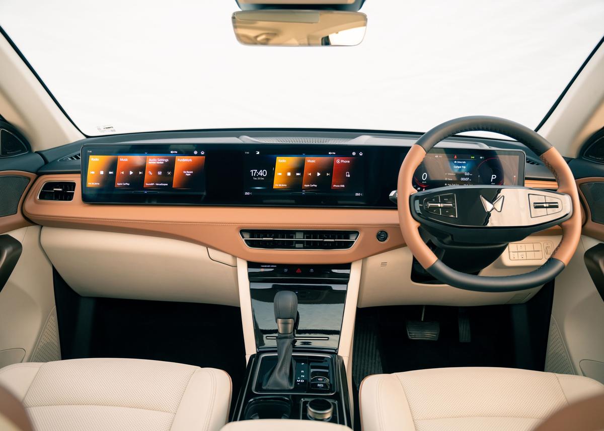 The redesigned cabin showcases a coast-to-coast triple-screen layout and a distinctly premium ambience