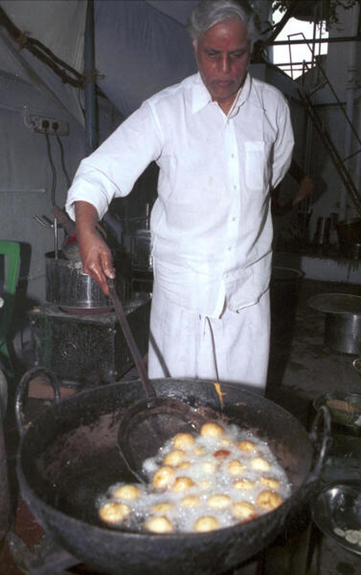 Mani Iyer at the Sabha Canteen in 2003