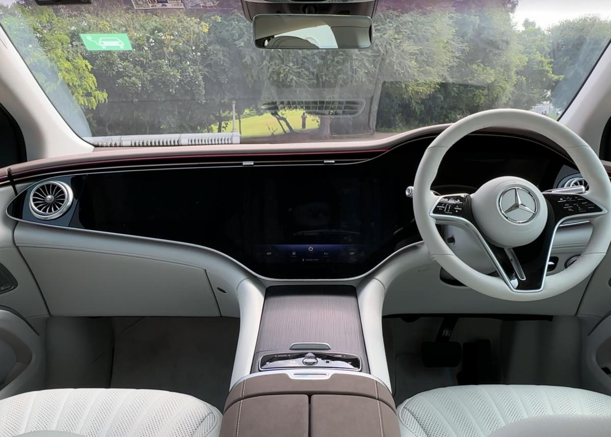 Taking centre stage is the car’s massive MBUX Hyperscreen that runs across the full length of the dashboard