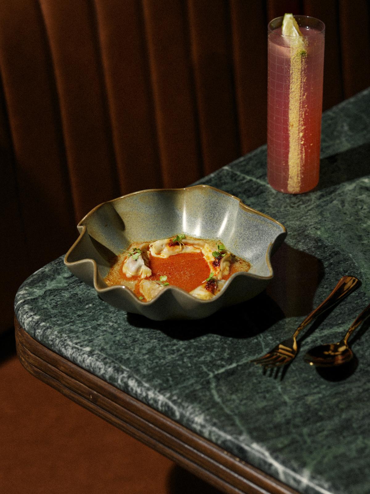 Kozhi rasam momos and Madras paloma