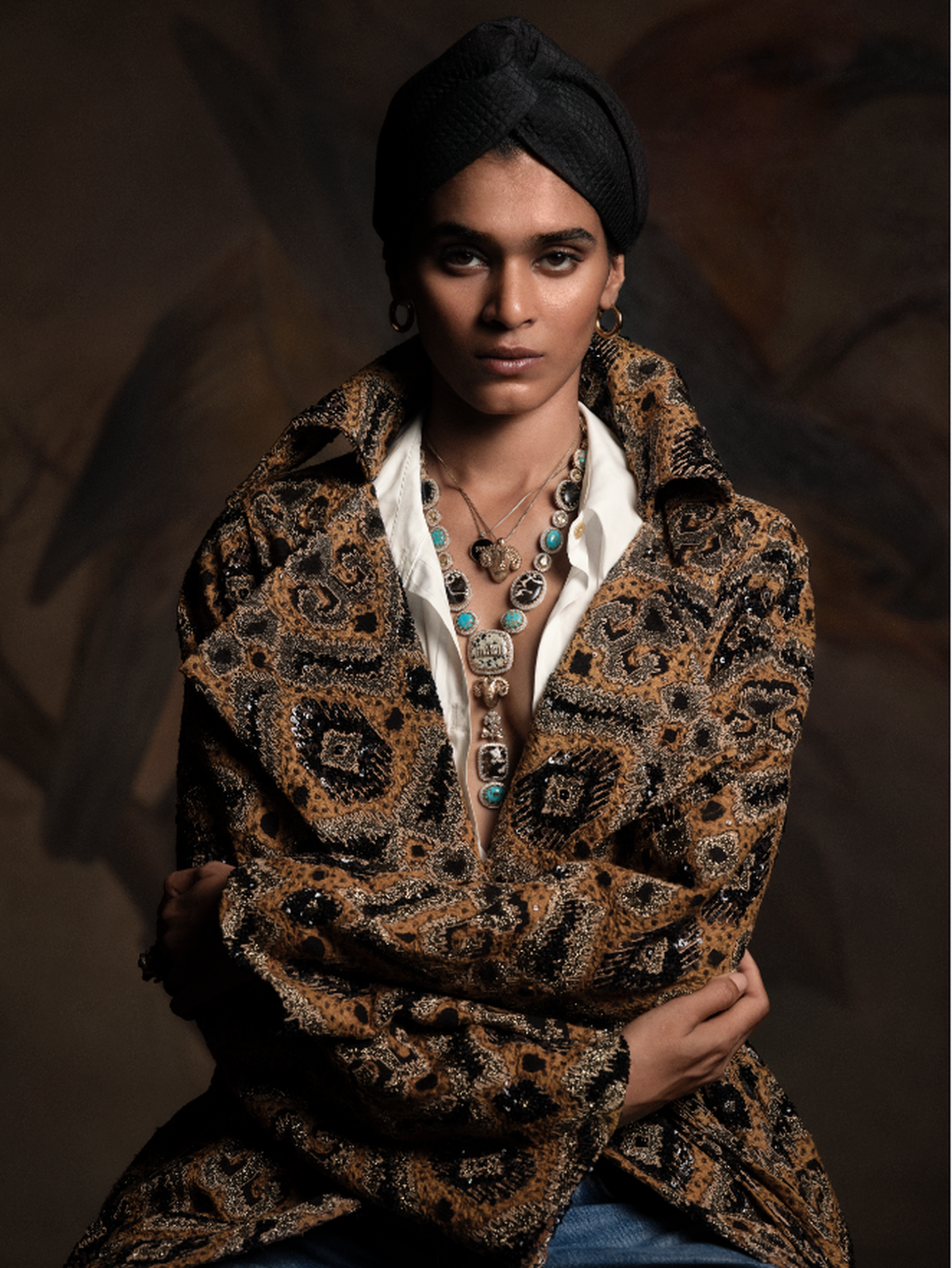 A classic trench coat from Sabyasachi’s US edit