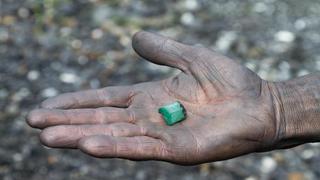 Emerald mined in Colombia
