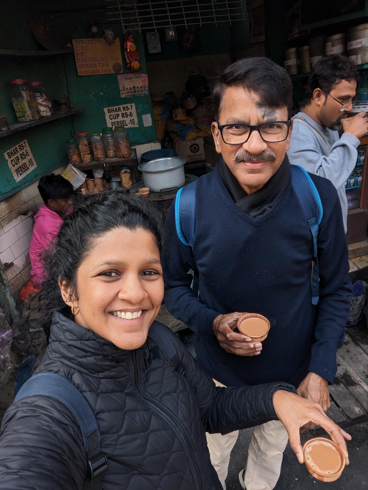 Divya Rolla with her father in Kolkata