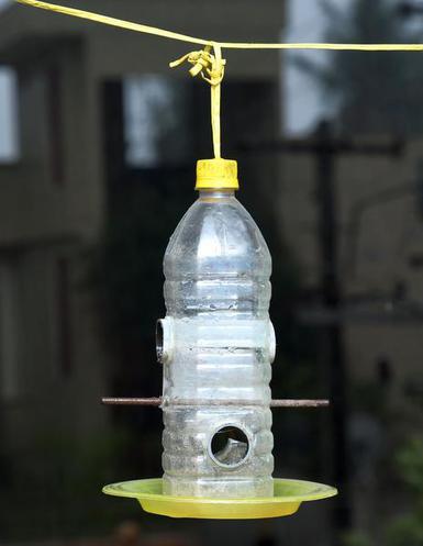 water bottle bird bath